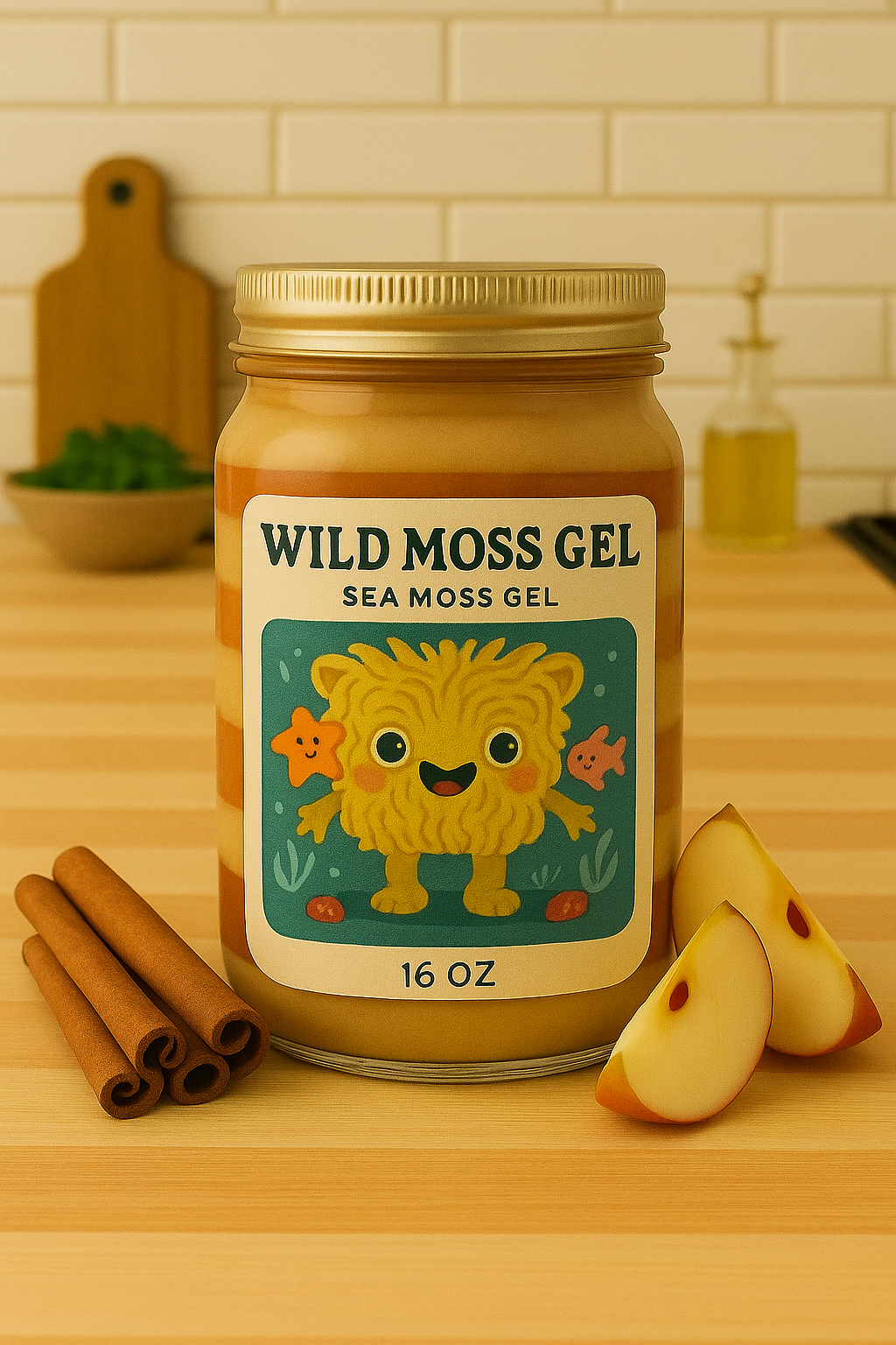 Sweetened Apple Cinnamon Fruit Layered Sea Moss Gel – Wild Moss Gel