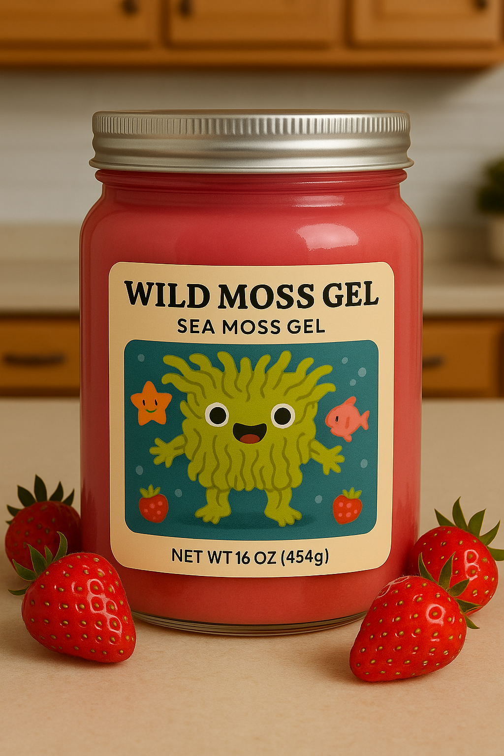 Sweetened Strawberry Sea Moss Gel