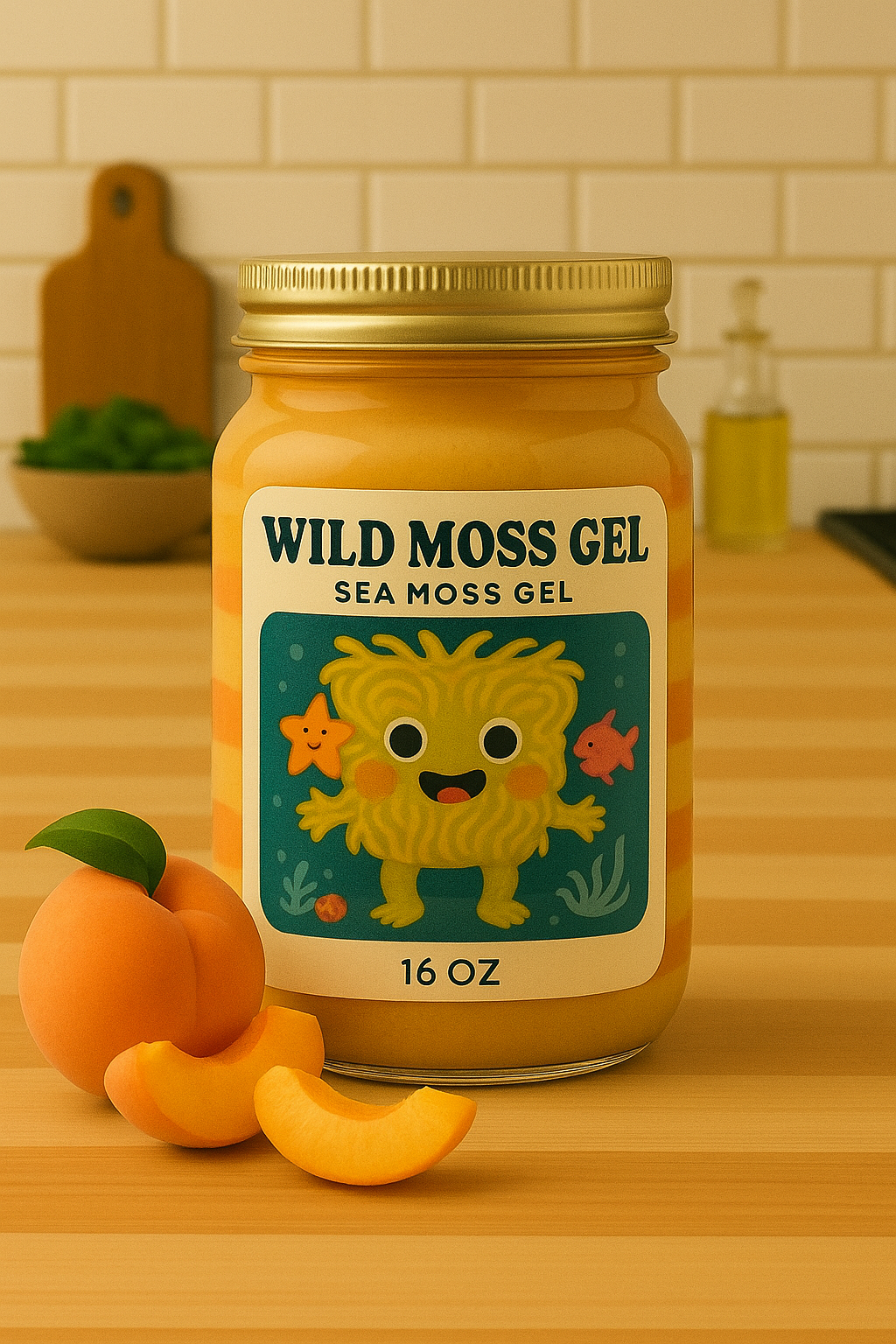 Sweetened Peach Fruit Layered Sea Moss Gel