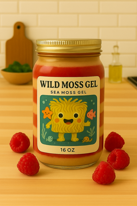 Sweetened Raspberry Fruit Layered Sea Moss Gel