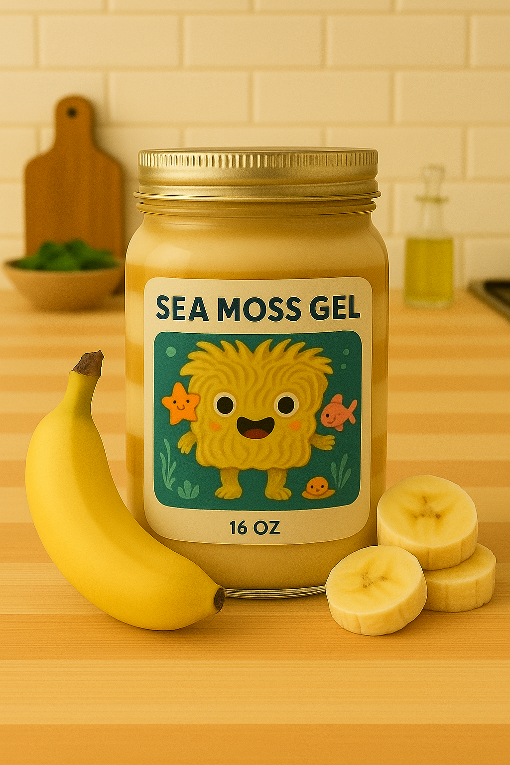 Sweetened Banana Fruit Layered Sea Moss Gel